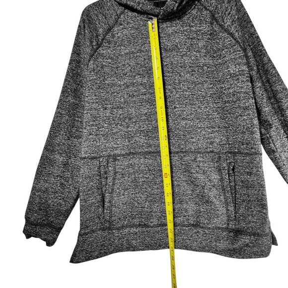 01.Algo Performance Gray Heather Hoodie Pullover Sweatshirt Zip Pocket Med - Picture 7 of 12